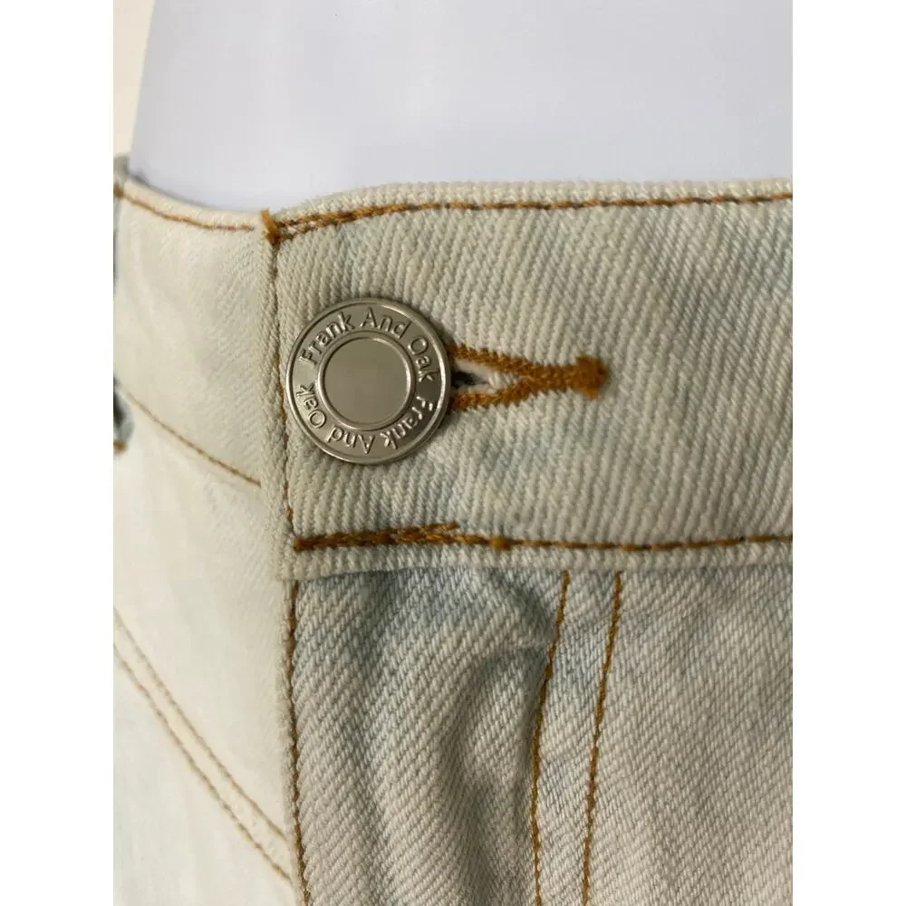 Frank & Oak Linda Balloon Tapered Leg High Rise Jeans Ivory Denim Size 29 - Picture 4 of 14
